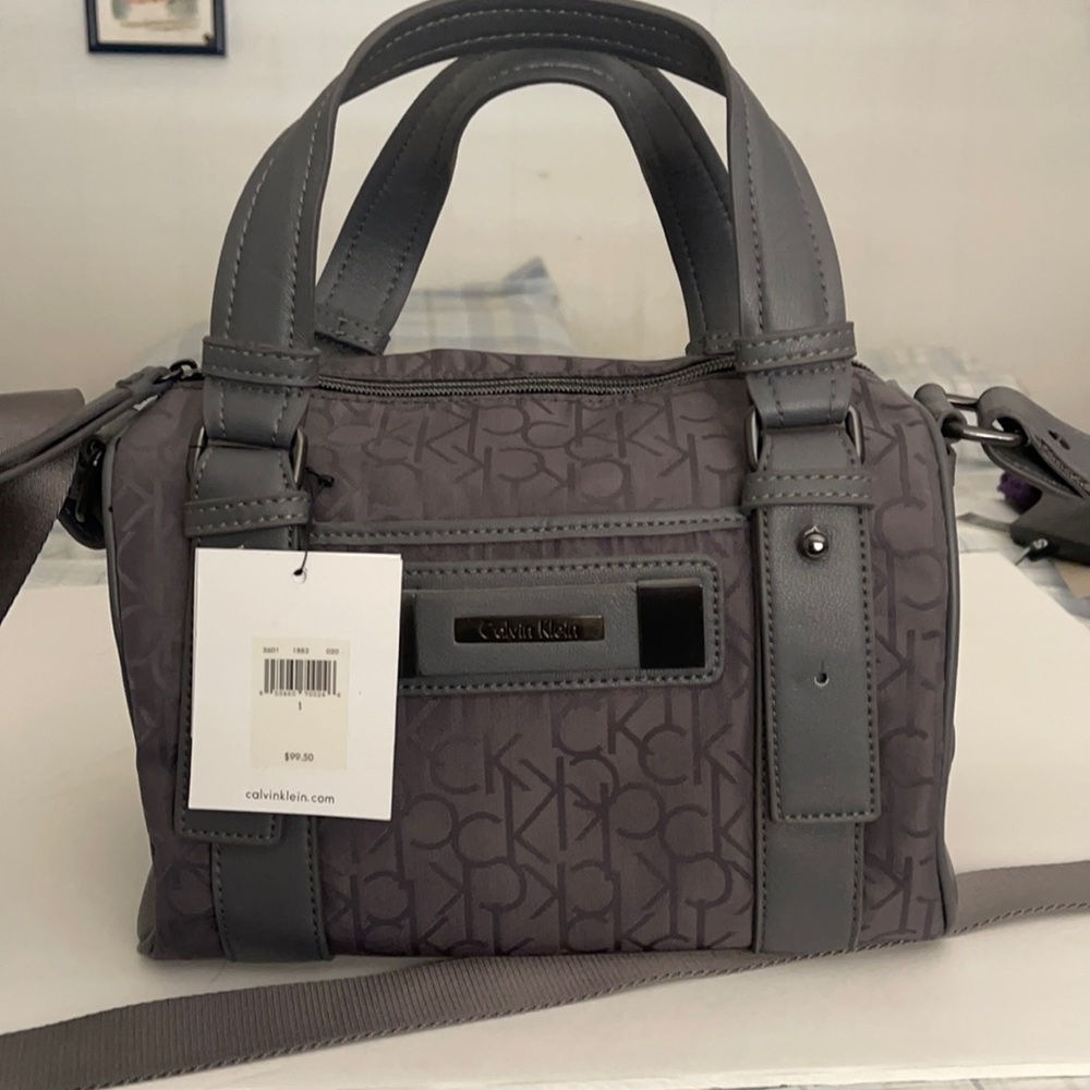 Calvin Klein monogram bag, gray, small